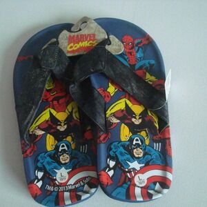 MARvEL spiderman FLIP FLOPS LG 9-11 SIZE VINTAGE 2012 G4